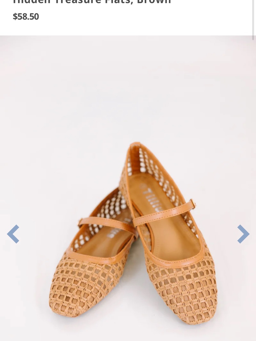 Chic Soul Woven Mary Jane Flats - Tan